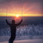 Magical Pond sunset at Ruka ski resrot