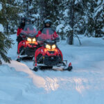 Magical pond snowmobiles